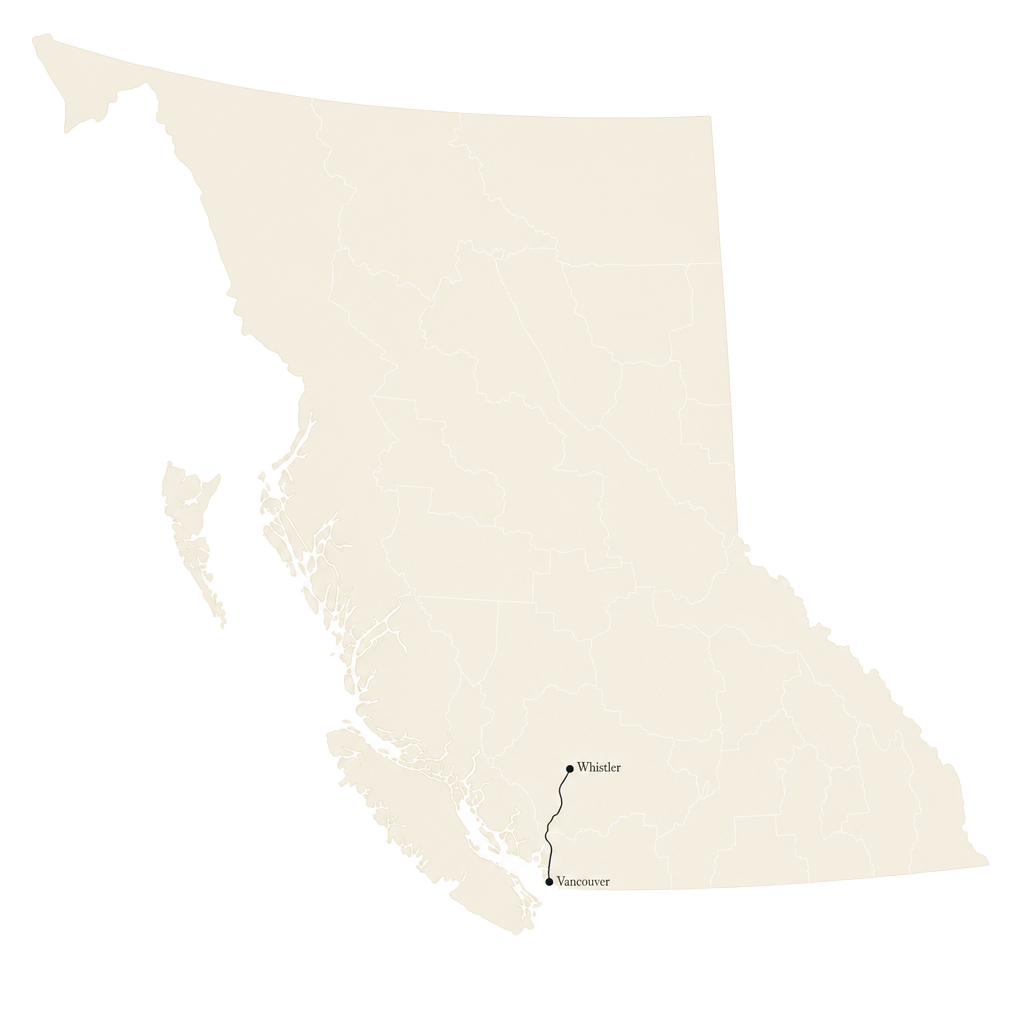 British Columbia route map