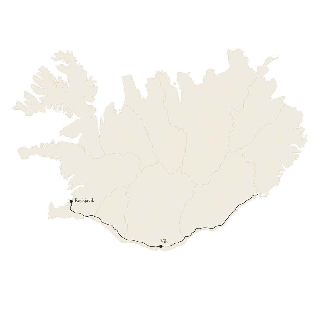 Iceland route map